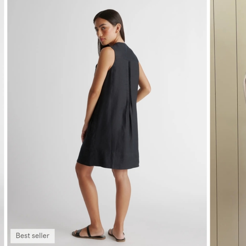 Sleeveless Black Button-Front Women’s Dress - Picture 6 of 8